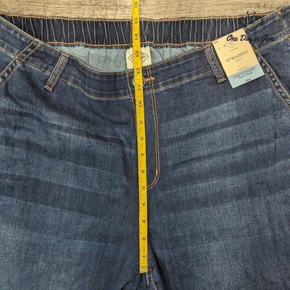 St. John's Bay Plus Size Easy Fit Straight Adaptive Jeans Size 22W - Picture 4 of 6